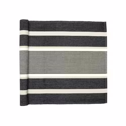 Löpare Greta svart/linne 45 x 140 cm