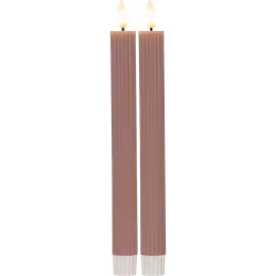 Flamme Stripe rosa 2-pack 25 cm, med timer