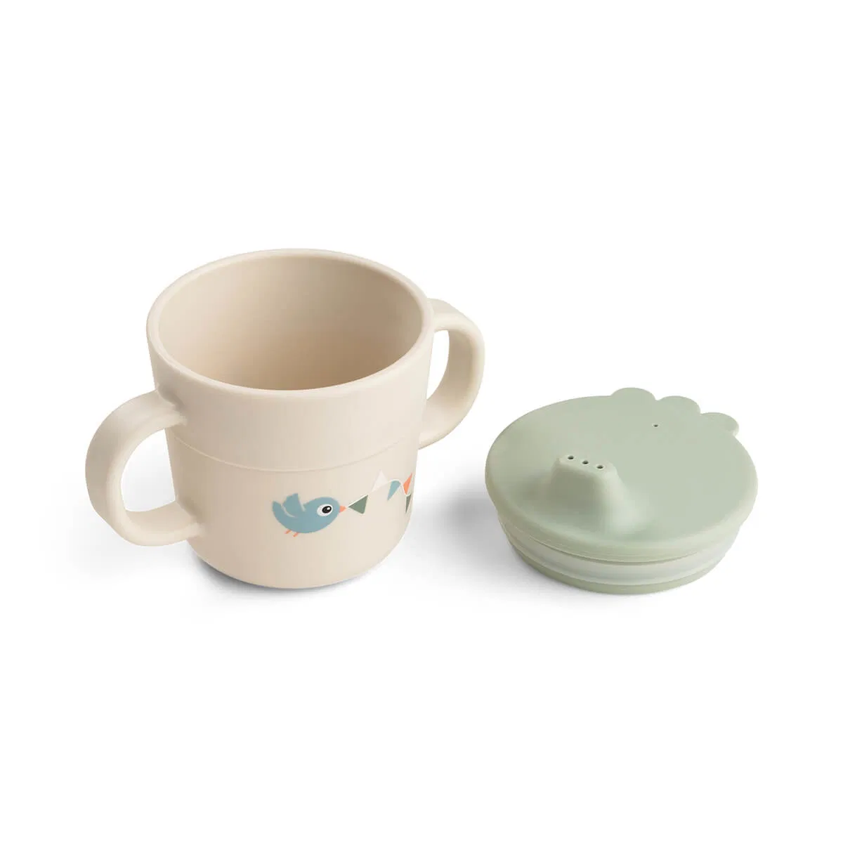 Foodie pipmugg Celebration beige med grönt lock