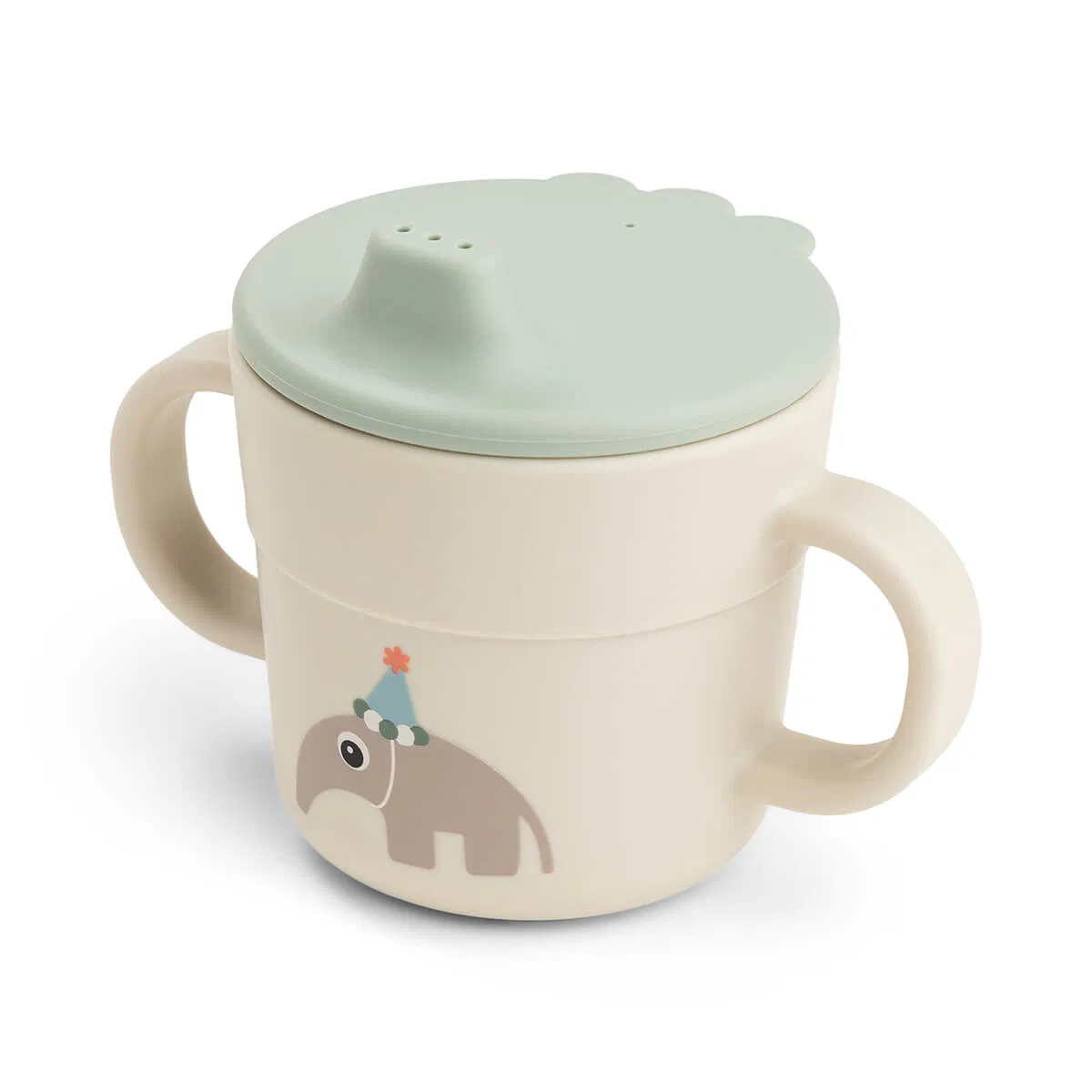 Foodie pipmugg Celebration beige med grönt lock