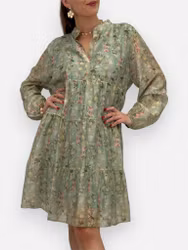 Belle blommig klänning mint