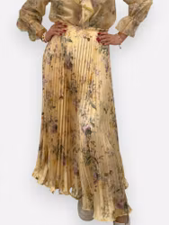 Telma plisserad maxikjol gul