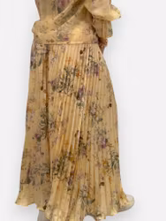 Telma plisserad maxikjol gul