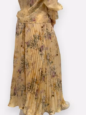 Telma plisserad maxikjol gul