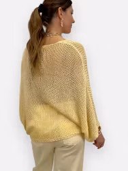 Osha glesstickad tröja med knut gul