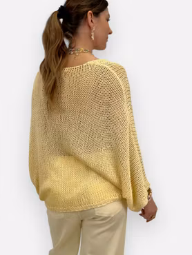 Osha glesstickad tröja med knut gul