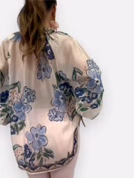 Anne blommig blus blå