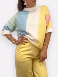 Mary blockrandig stickad tröja