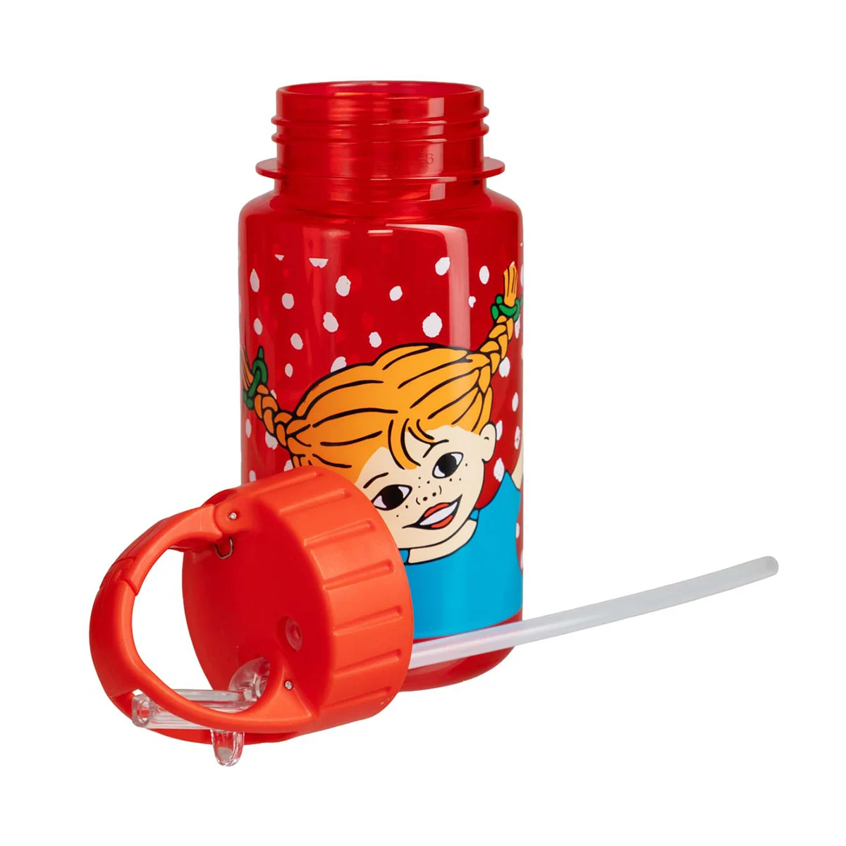 Pippi Långstrump flaska med sugrör