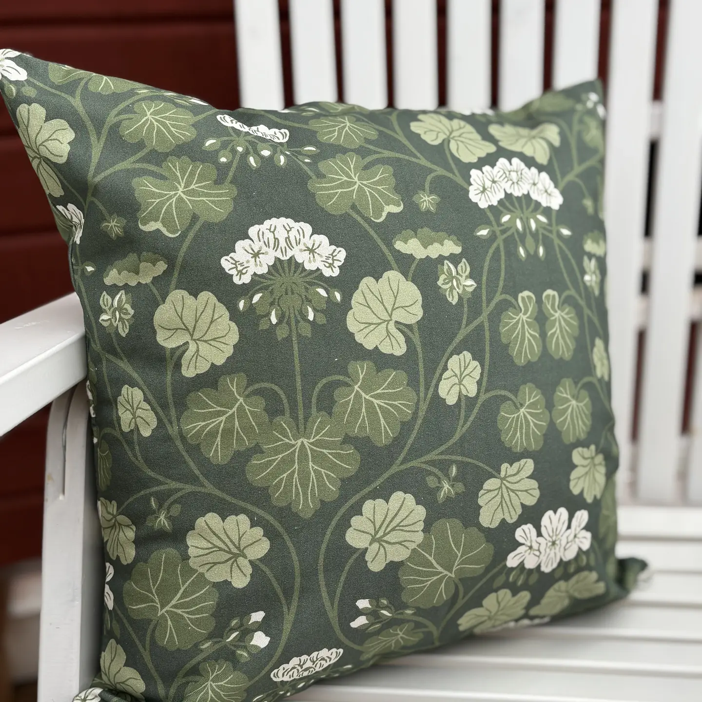 Kuddfodral Pelargon grön