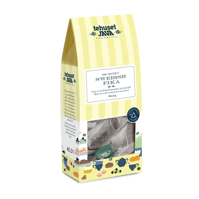 Swedish Fika tepåsar 16-pack - svart te