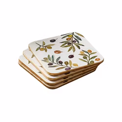 Glasunderlägg Olive Grove 4-pack