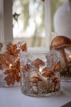 Majas Lykta Autumn Forest Mushrooms 8 x 8 cm