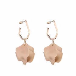 Örhänge Blomblad beige