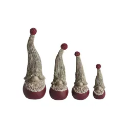 Dekortomte med stickad mössa röd 4-pack