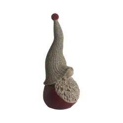 Dekortomte med stickad mössa röd 18,4 cm