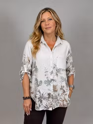 Mix by Heart Kelly blommönstrad blus beige