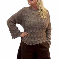 Fiore stickad tröja med mönster taupe
