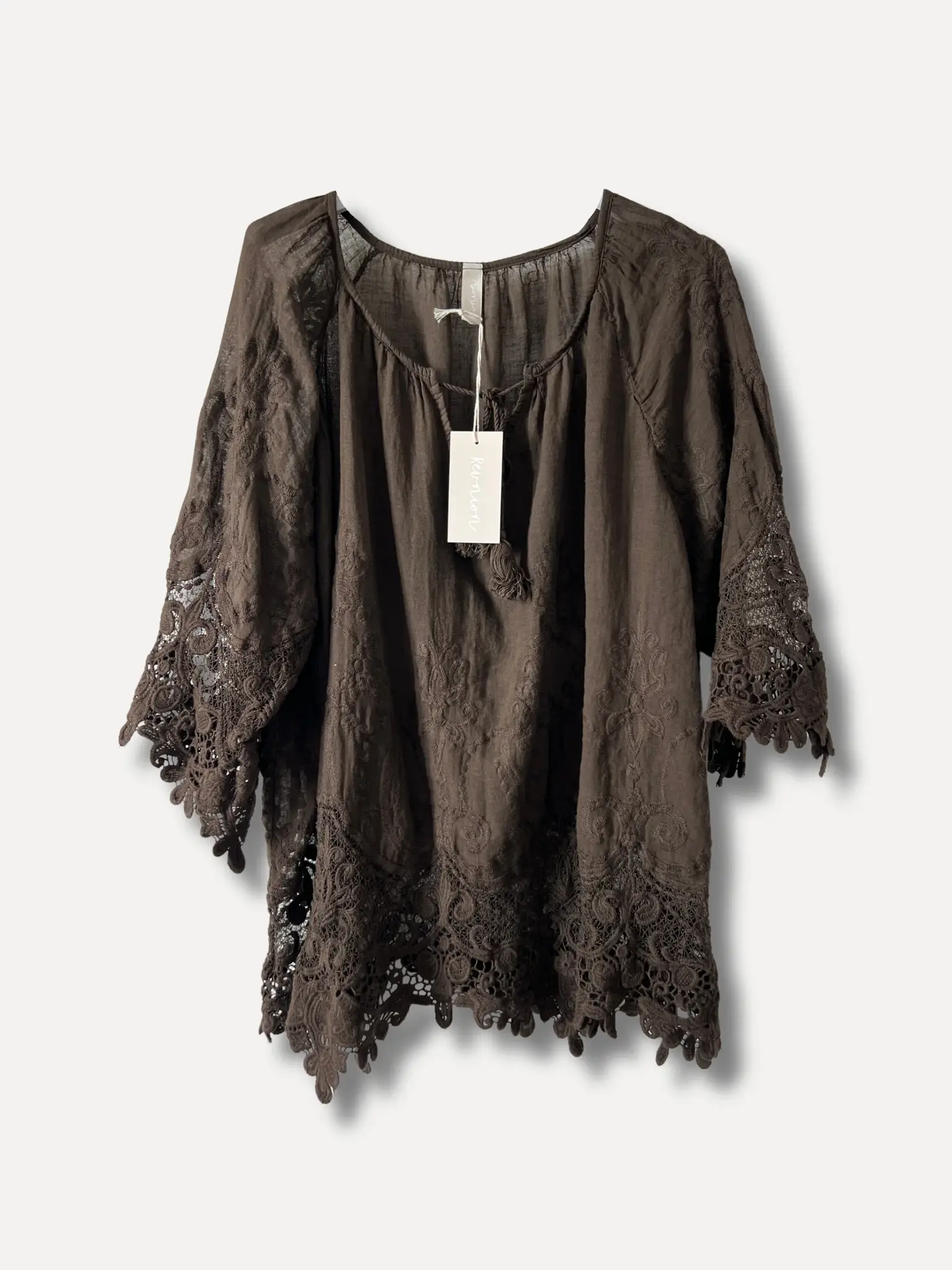 Reunion Lama lace blus choklad