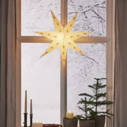 Star Trading Pappersstjärna Saga vit med rosetter 60 x 60 cm