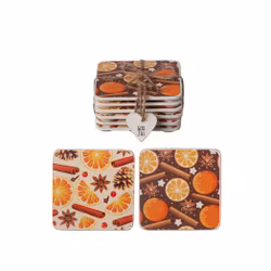 Glasunderlägg jul 6-pack