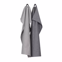 Kökshandduk Bosse svart/linne 2-pack