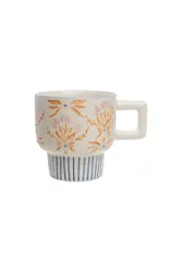 Mugg Retrofloria orange/blå