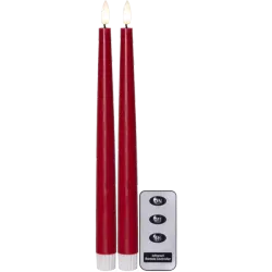 Antikljus 2-pack Flamme Slim Röd 28 cm