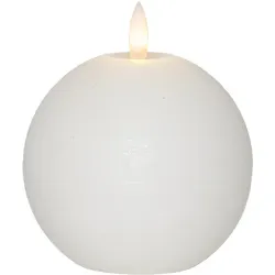 Blockljus Flamme Rustic klot vit