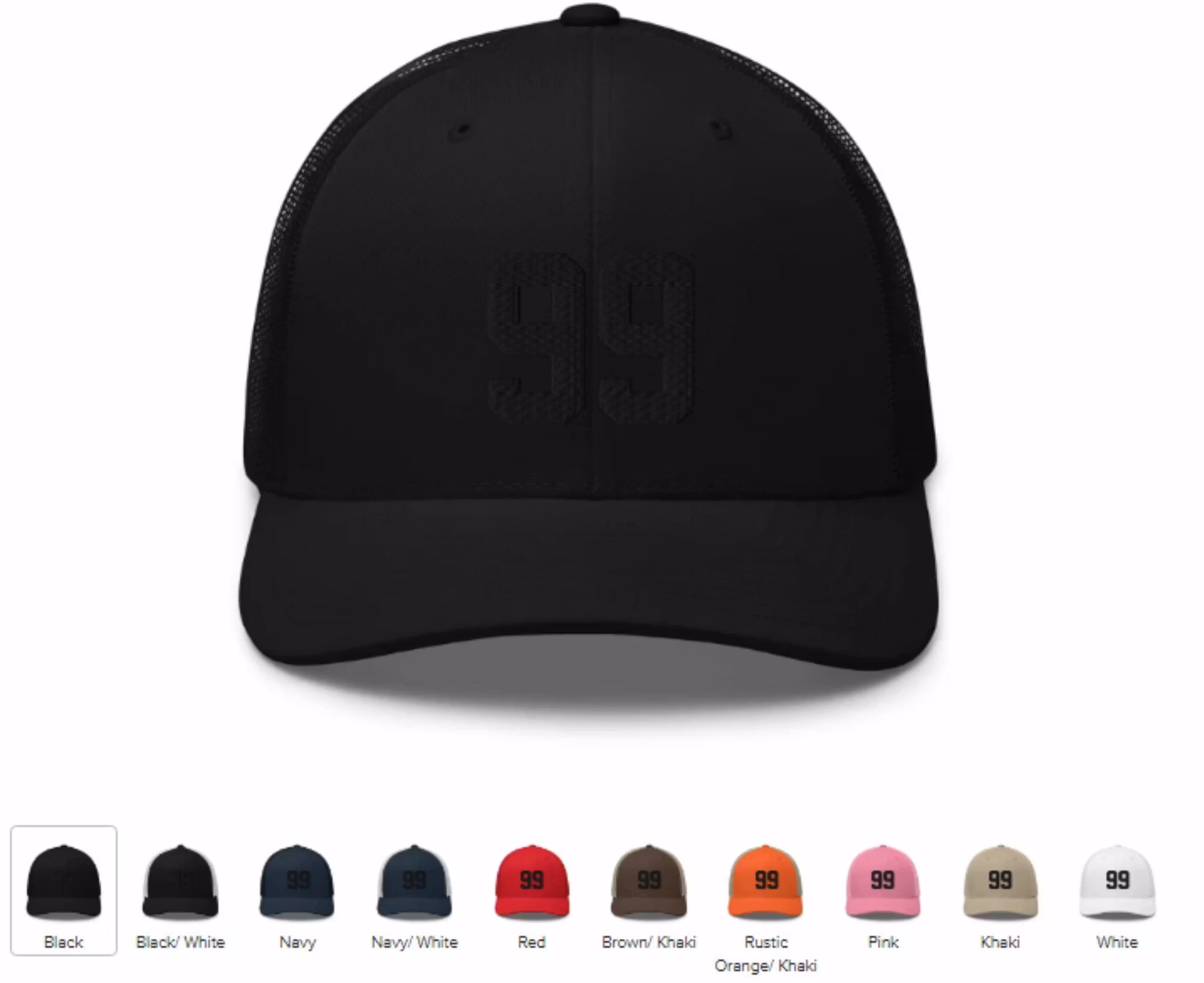 Trucker Cap Med Nummeret Ditt i Svart