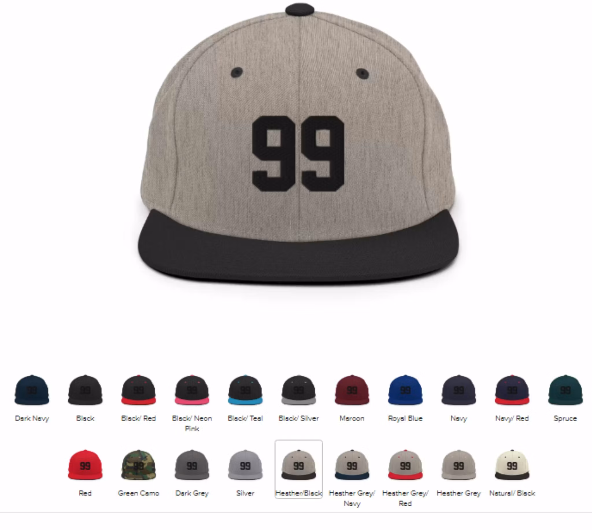 FLAT Snapback Cap Med Nummeret Ditt i Svart