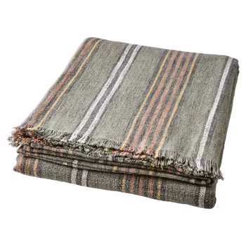 HILDA Filt/duk, Grön/rostbrun/vit/gul