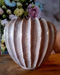 Glaserad kruka, rosa