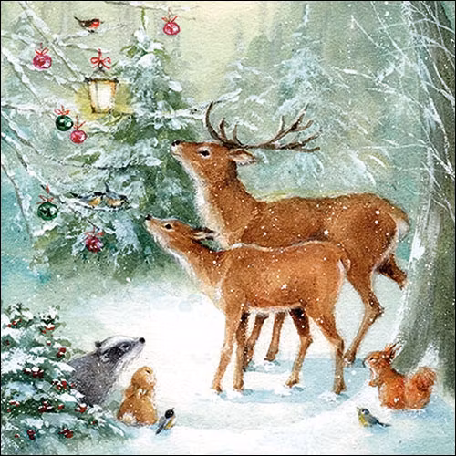 Kaffeservett från Ambiente - *Julfirande i skogen* - Forest celebration