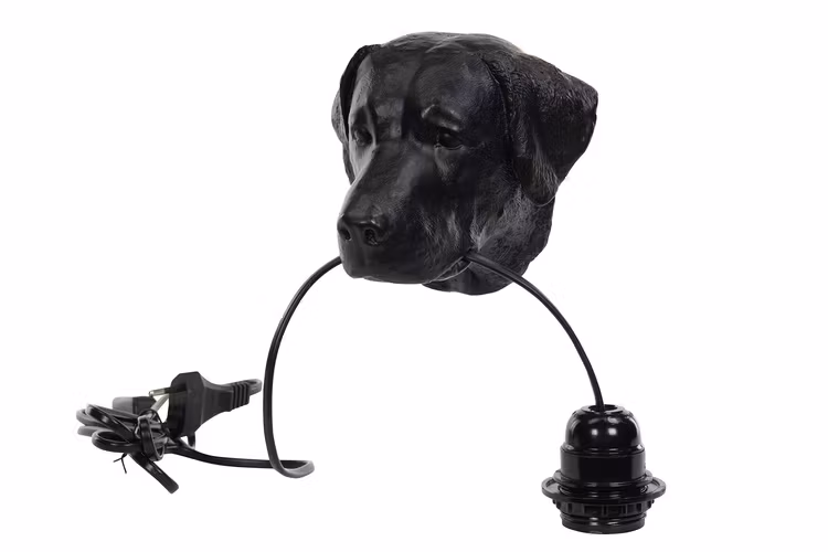Hundlampa, vägglampa,  svartbrun, labrador