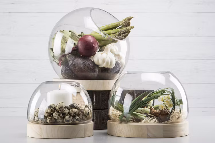 Glasklot lykta/vas/kruka, sned