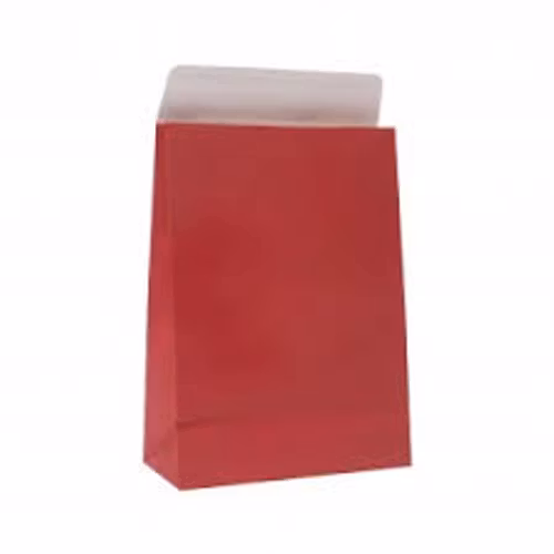 Presentpåse med tejpflik, röd