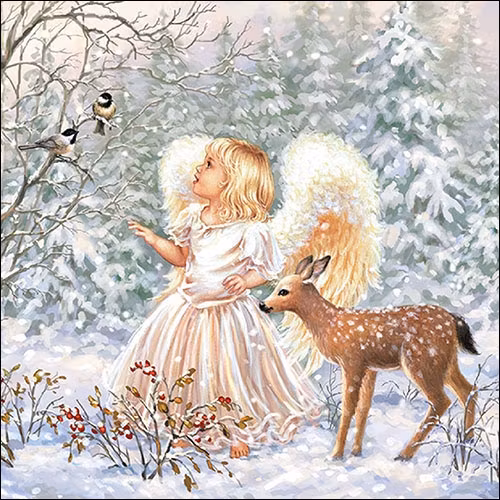 Servett från Ambiente -  *Vinterängel* - *Winter angel*