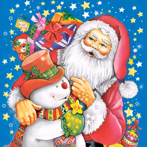 Julservett "Tomte och snögubbe"