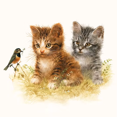 Servett från Ambiente - *Kattungevänner* - Kitten friend