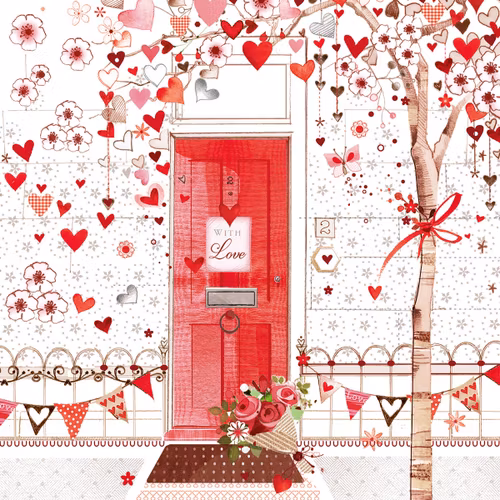 Servett från Nouveau - *Hjärtträd* - *Heart Tree*