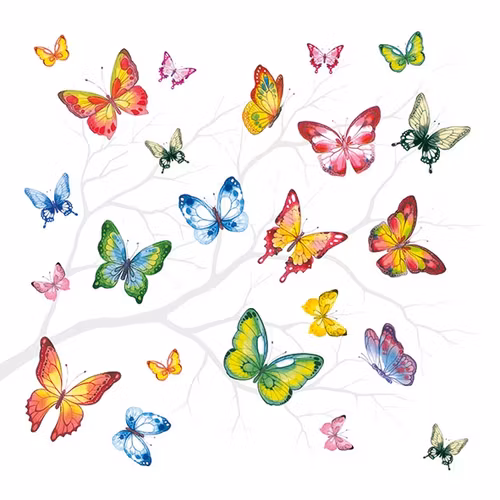 Servett från Ambiente - *Färgglada fjärilar* - *Colourful butterflies*