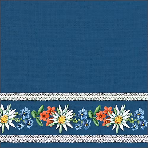 Kaffeservett från Ambiente - *Bayerska blommor* - Bavarian flowers, blue