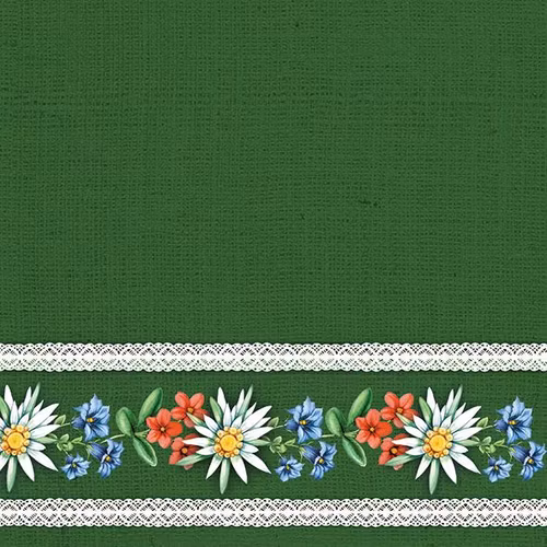 Kaffeservett från Ambiente - *Bayerska blommor* - Bavarian flowers, green