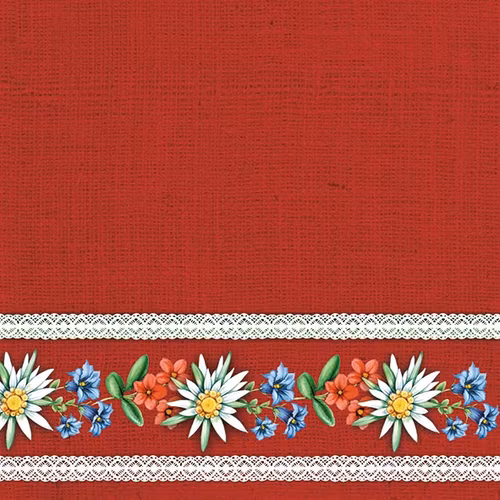 Kaffeservett från Ambiente - *Bayerska blommor* - Bavarian flowers red