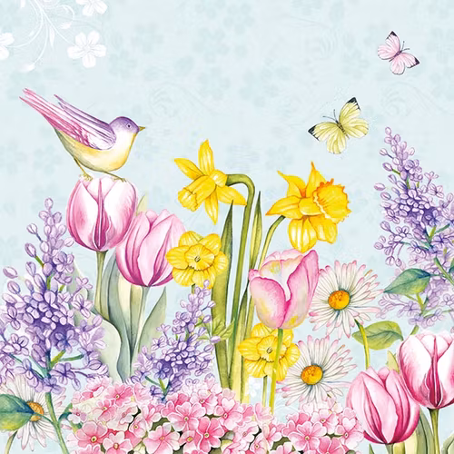Servett från Ambiente -  *Blommande trädgård* - *Blooming garden*