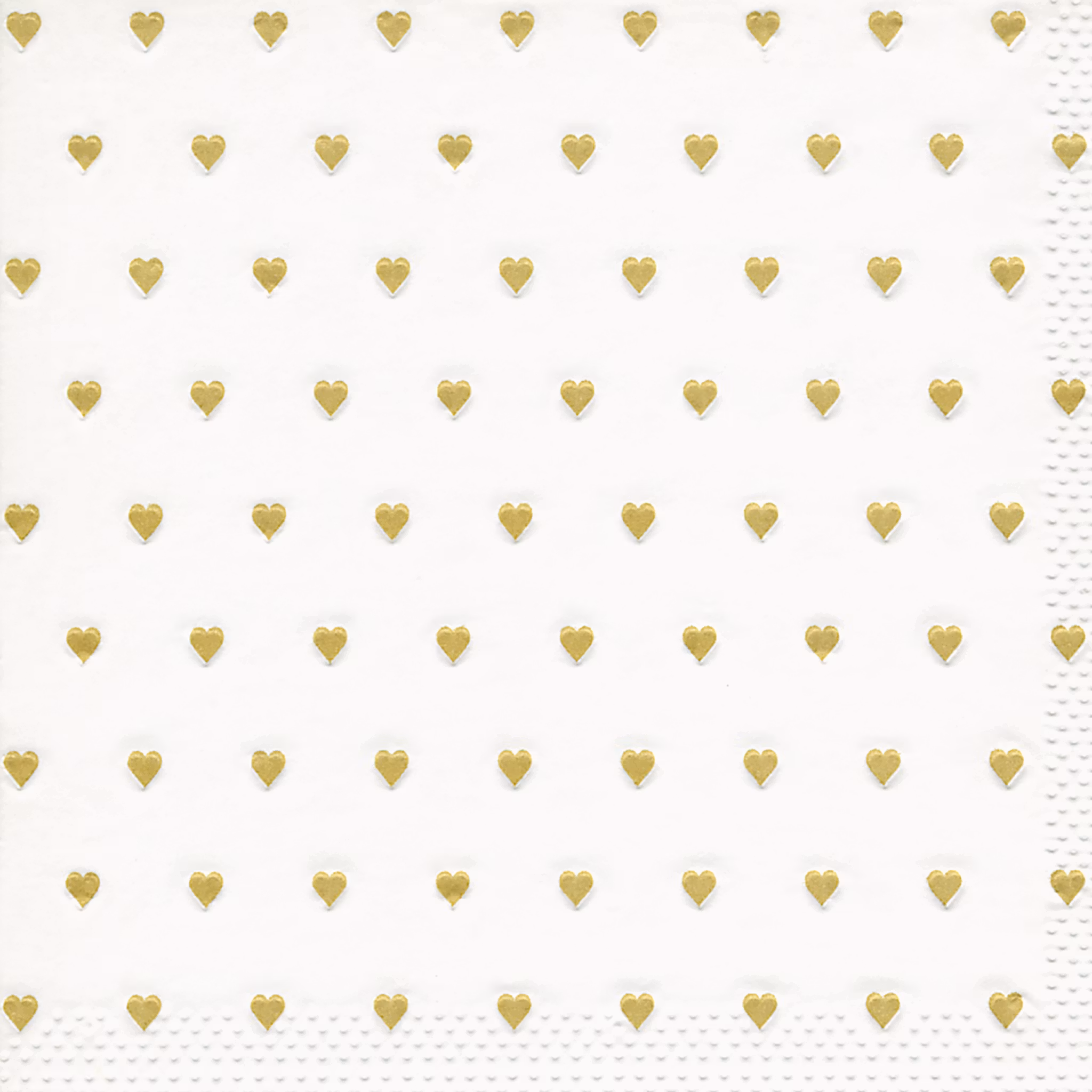Servett från Paper-Design - *Små guldhjärtan* - *Petits coeurs gold*
