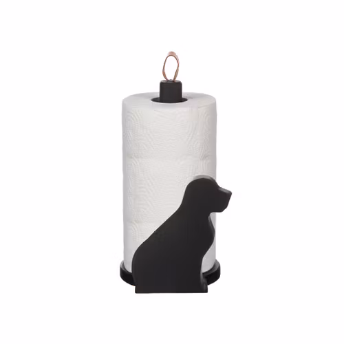 Hushållspappershållare hund trä