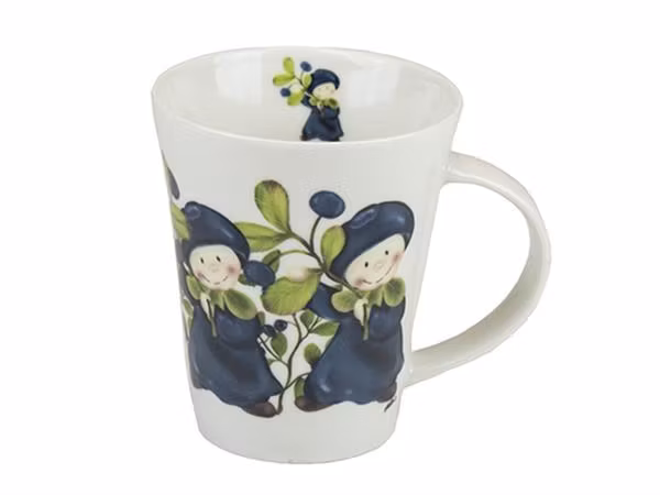 Mugg med blåbärsmotiv - Svensk originaldesign Camilla Ståhl