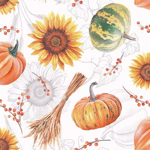Servett från Ambiente - *Pumpor & solrosor* - Pumpkins & sunflowers